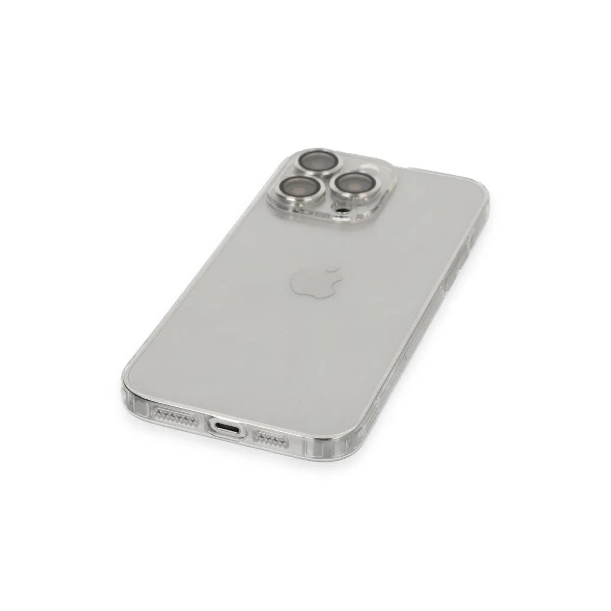 Apple İphone 13 Pro Max Kılıf Luko Lens Silikon - Gümüş görsel 4