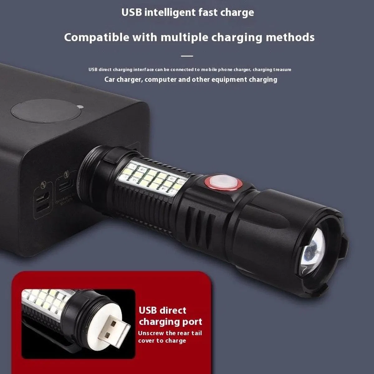 Wison Ws-2828 1000 Lümen Mıknatıslı Usb Şarjlı El Feneri görsel 5