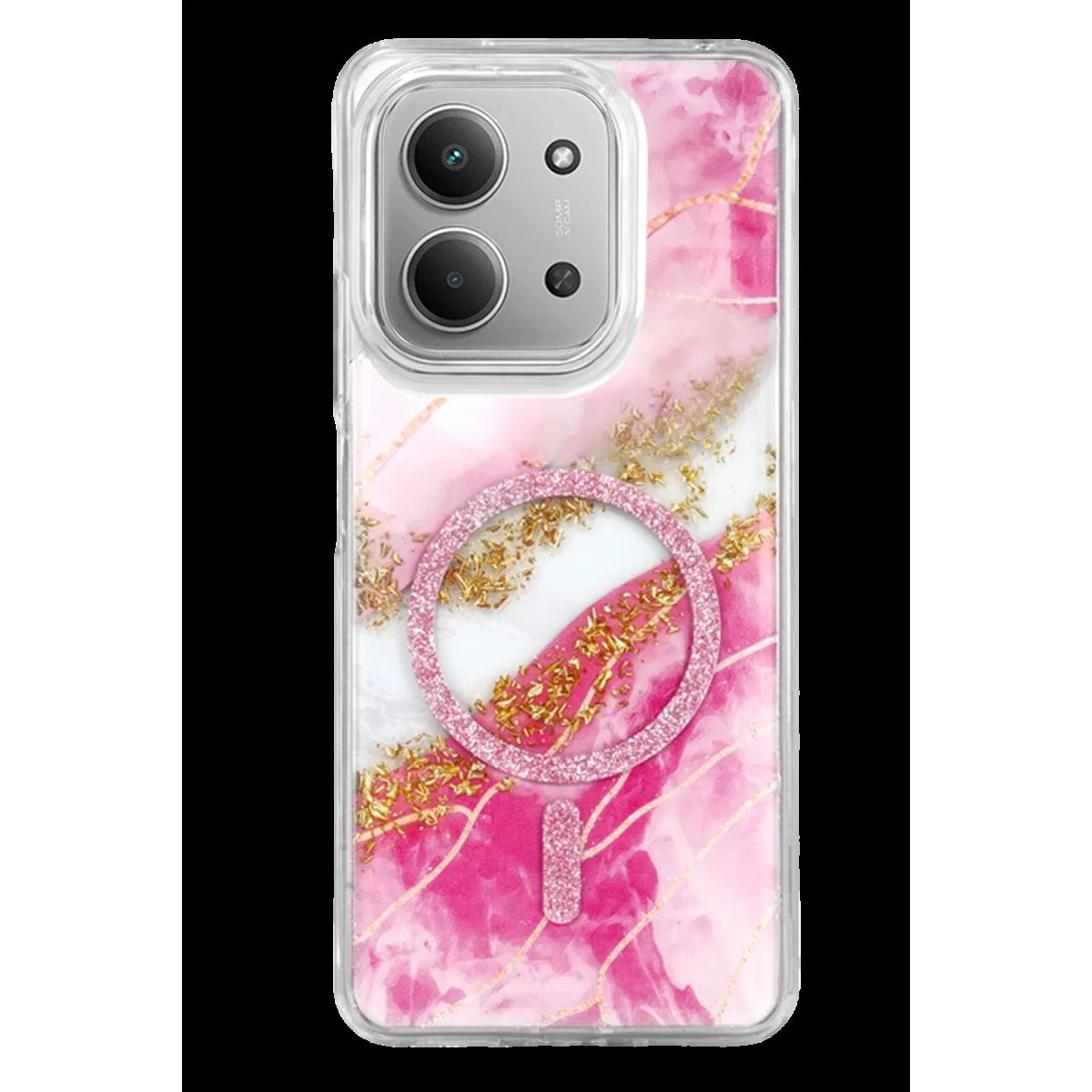 Onegif Xiaomi Redmi 15c 4g Lotus Simli Magsafe Kapak - Pembe görsel 3