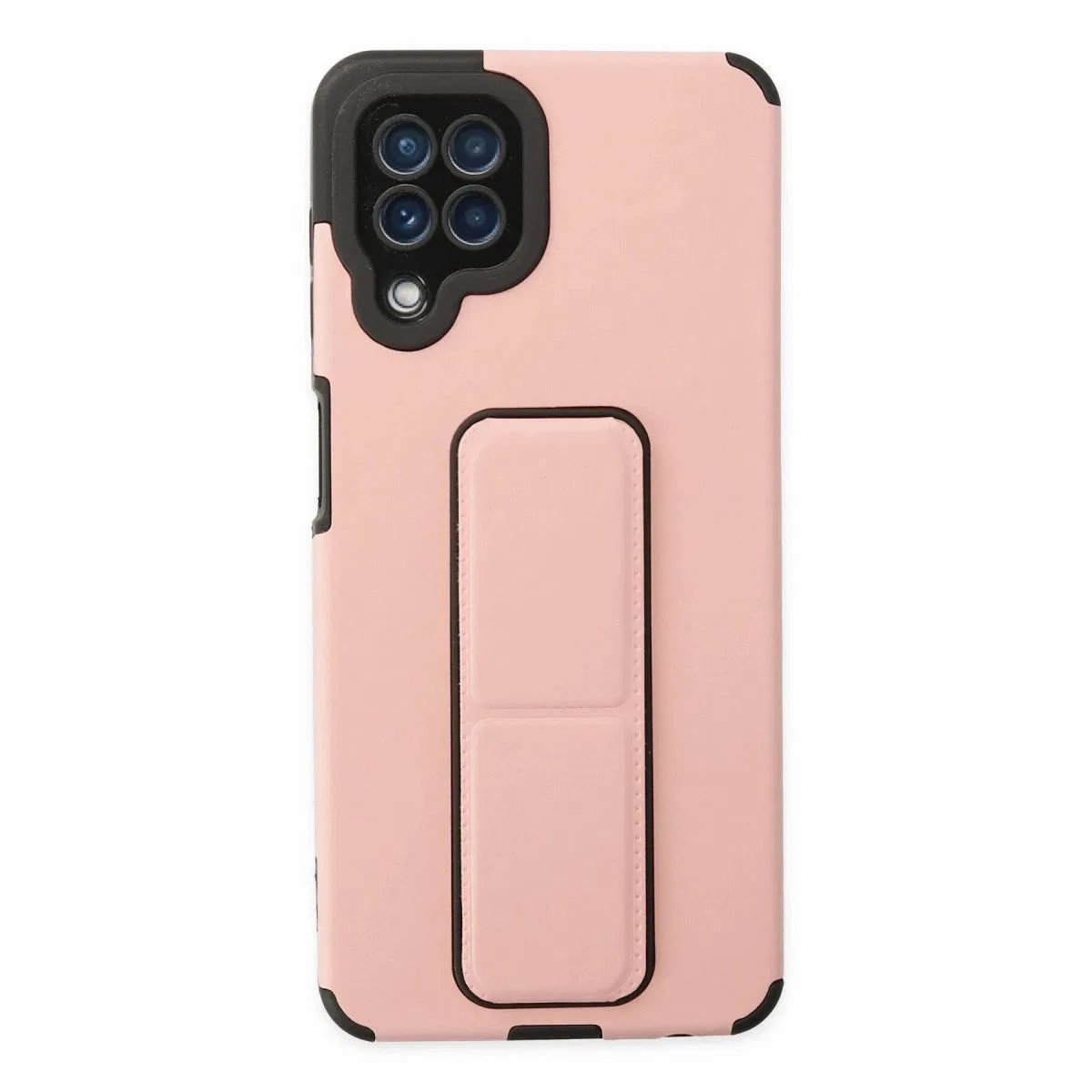 Samsung Galaxy A22 Kılıf Mega Standlı Silikon - Pudra