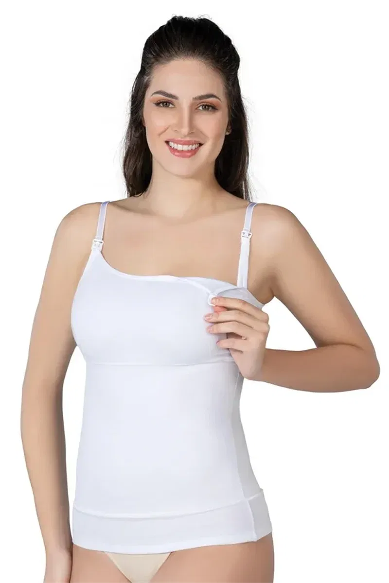 Beyaz MI 1402 Modal Cotton Emzirme Atlet Korse görsel 2