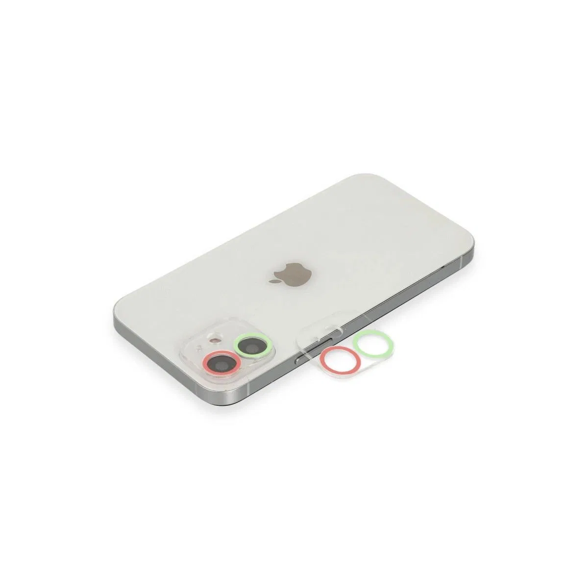 Apple İphone 12 Mini Renkli Kamera Lens Koruma Cam - Yeşil-pembe