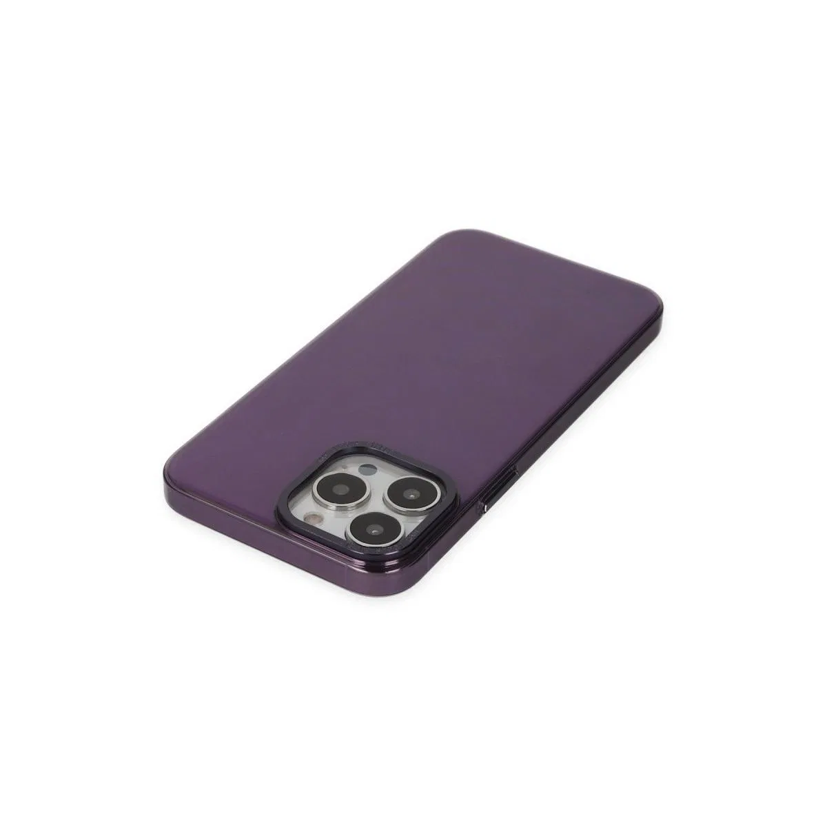 Apple İphone 13 Pro Max Kılıf Anka Pc Sert Metal Kapak - Mor görsel 3