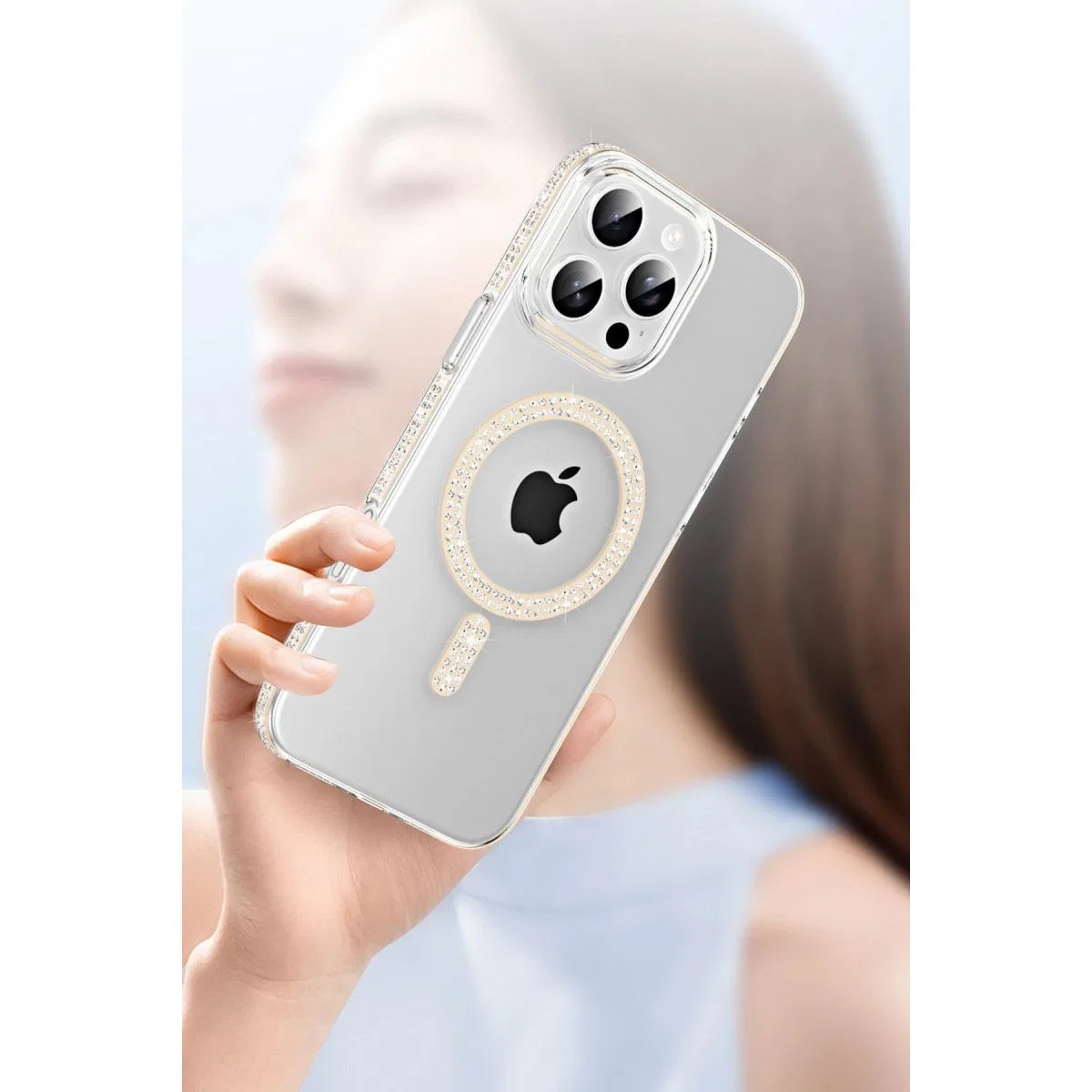 Joko Apple İphone 14 Pro Max Move Taşlı Magsafe Kapak - Lila görsel 4