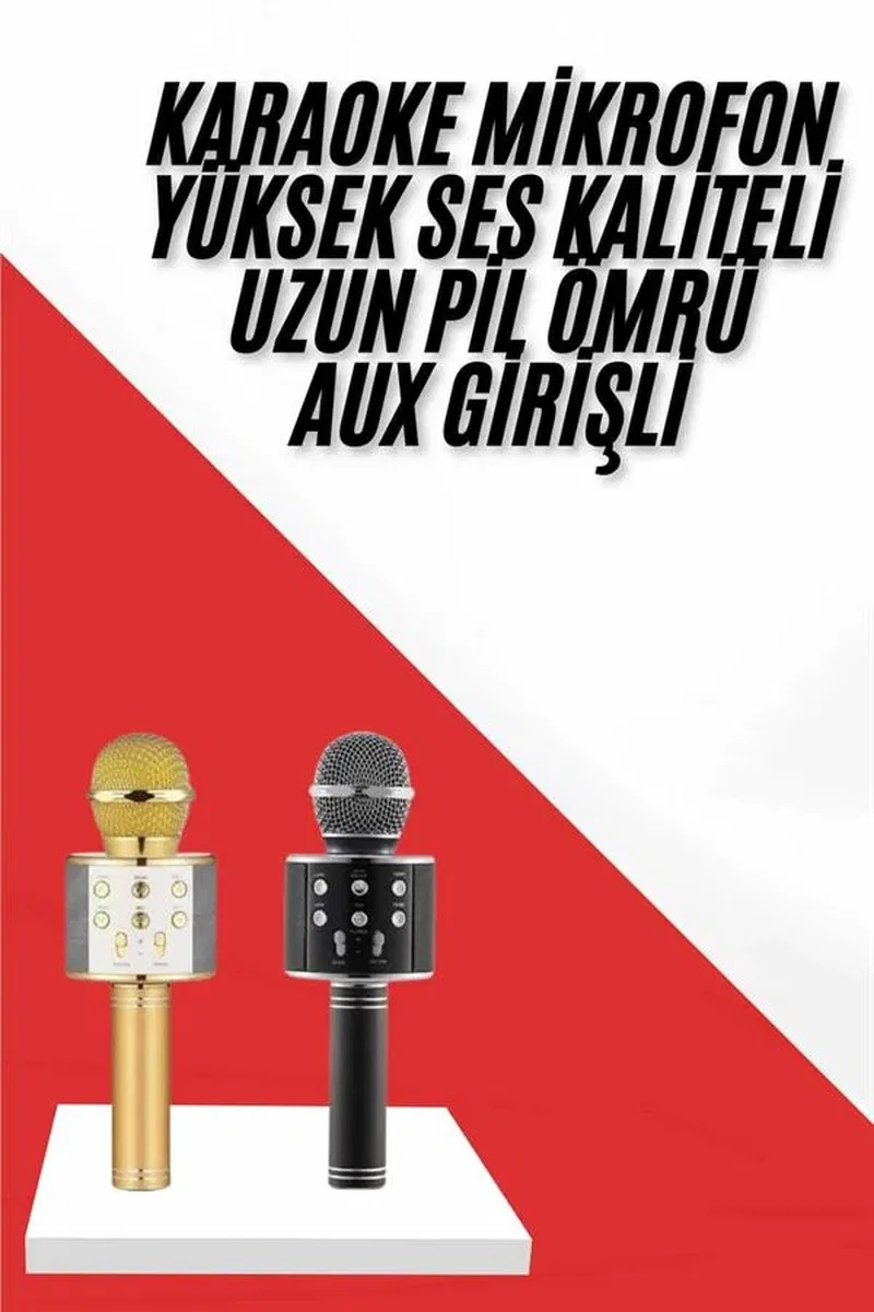 Karaoke Mikrofon Dahili Hoparlörlü Sd-usb-aux Girişli Bluetooth Hoparlör görsel 2