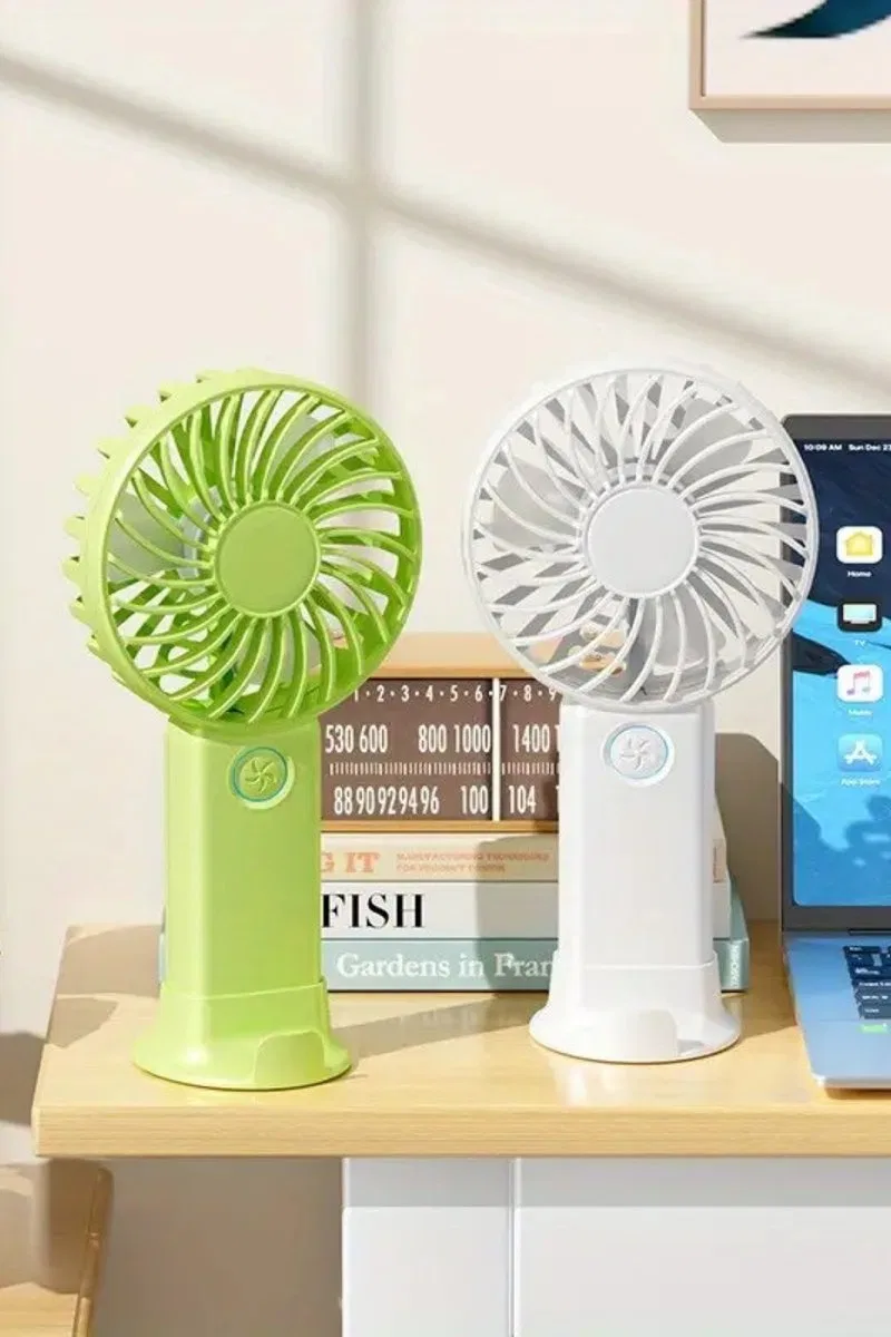 3 Hız Kademeli Şarjlı Sessiz El Vantilatörü Telefon Tutucu Özellikli El Masa Fanı görsel 6