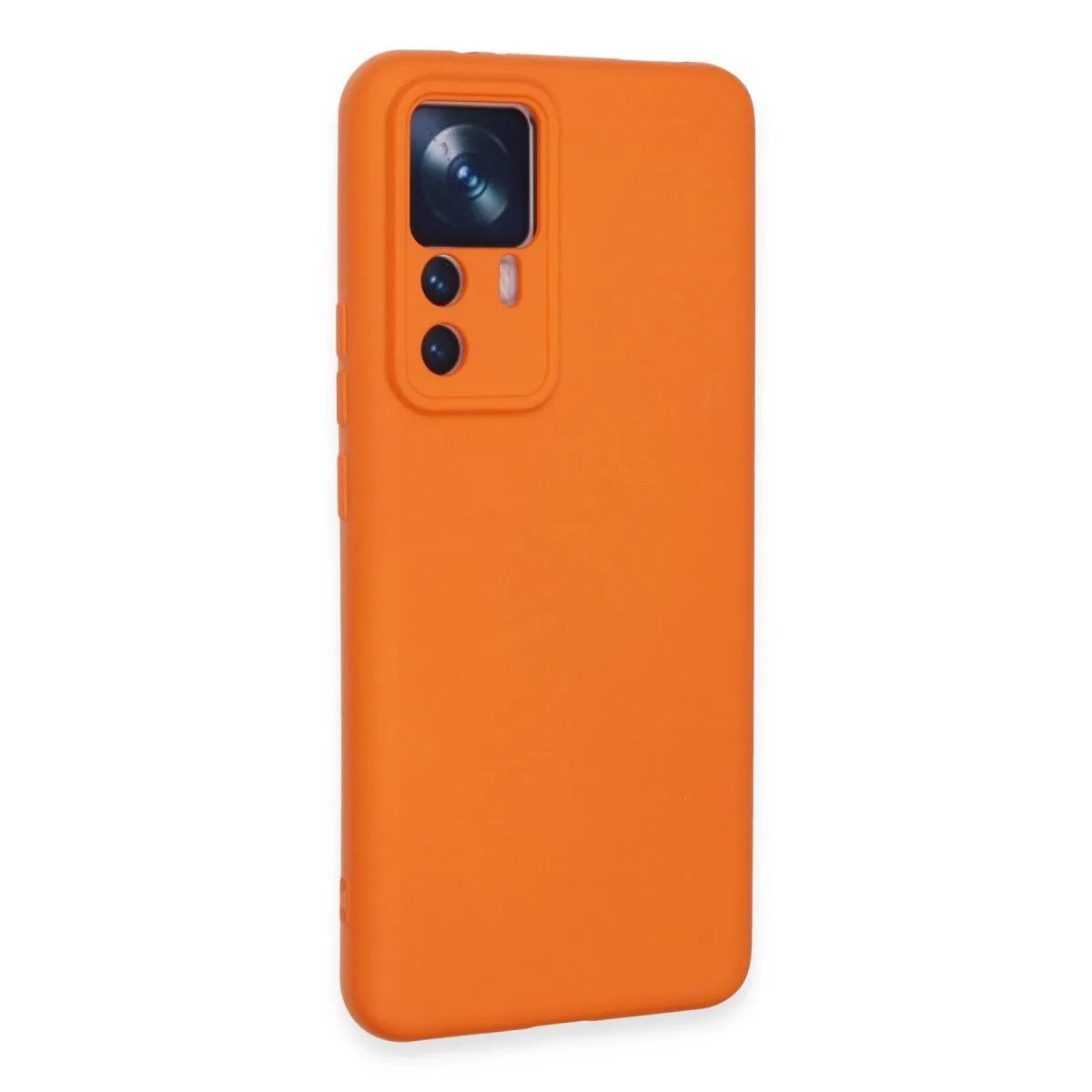 Xiaomi Mi 12t Pro Kılıf Nano İçi Kadife Silikon - Turuncu görsel 2