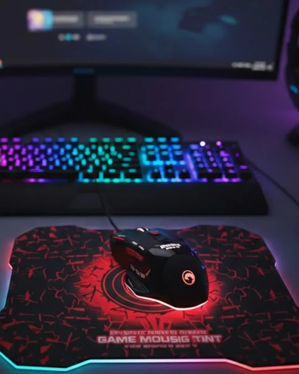 Işıklı Oyuncu Mouse ve Mousepad Seti Ergonomik Tasarım ve RGB Aydınlatma