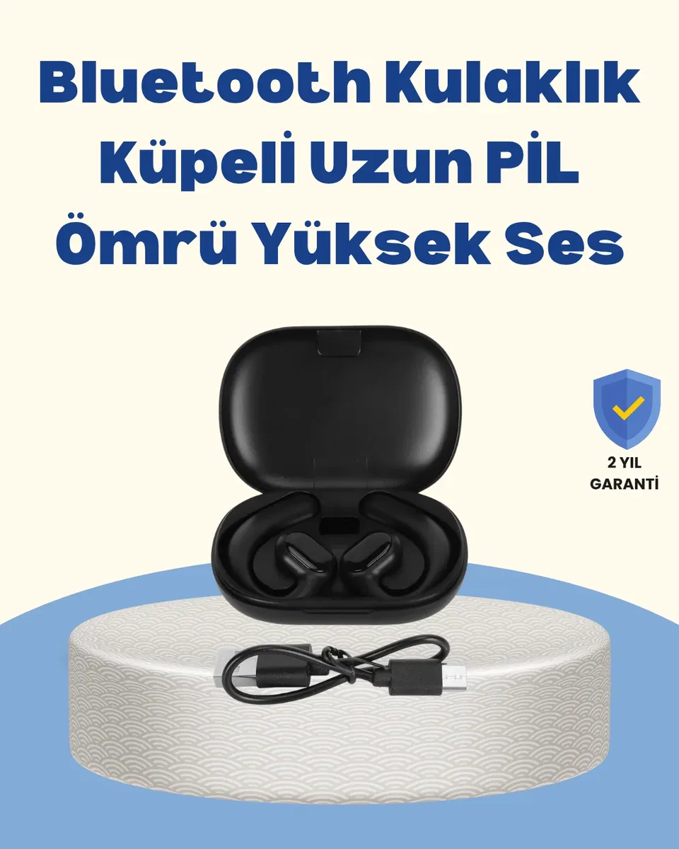 Uzun Süreli Konfor İçin Klips Tasarımlı Kablosuz Kulaklık – IPX6 Dayanıklı