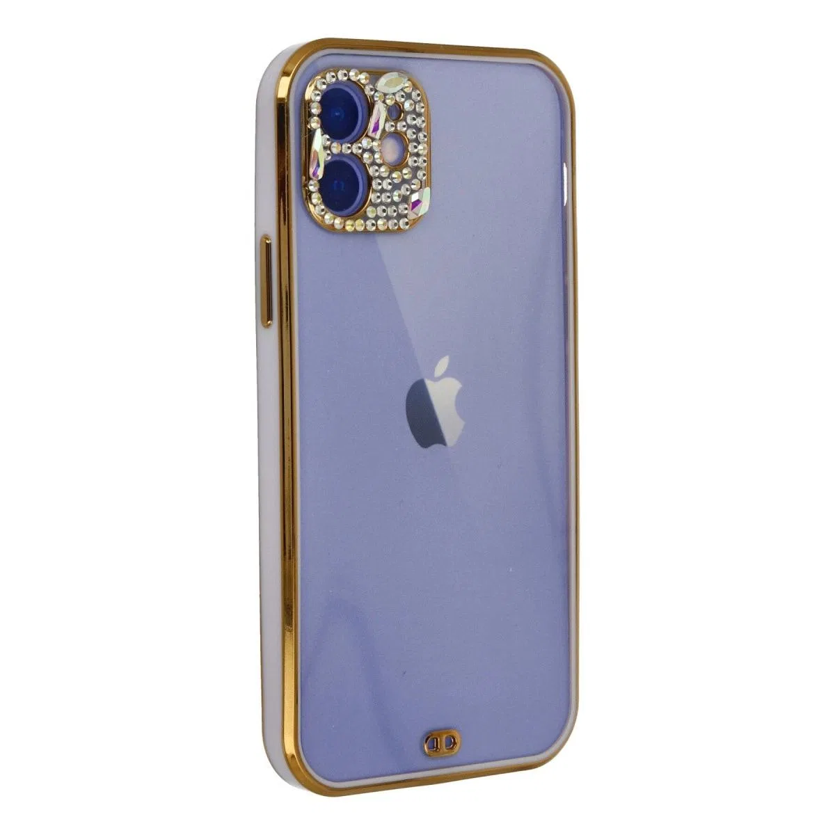 Apple İphone 12 Kılıf Liva Taşlı Silikon - Mor görsel 3