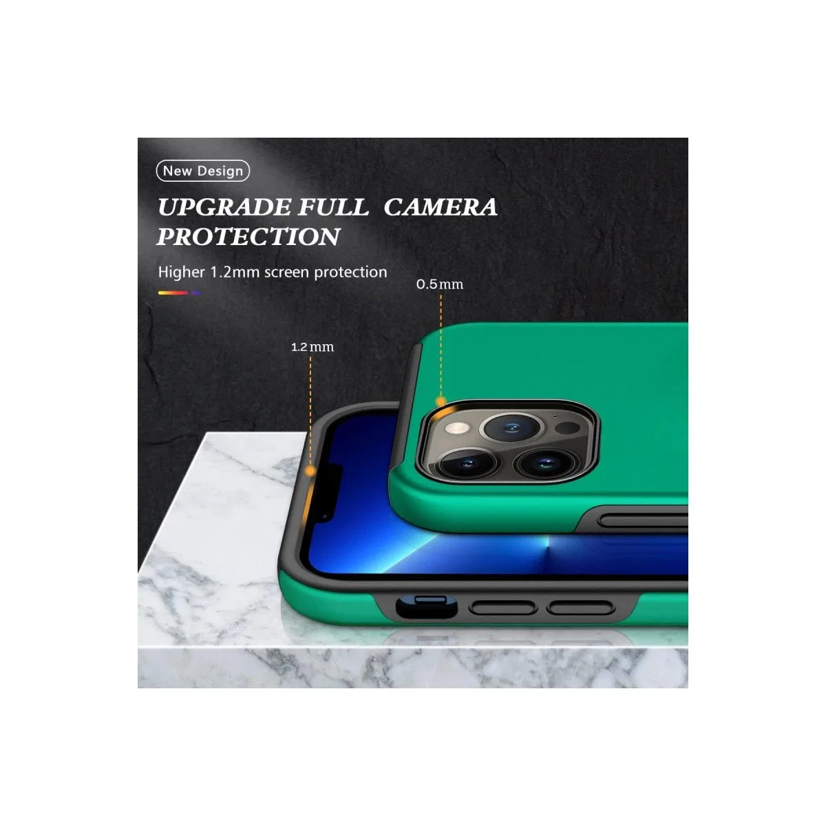 Apple İphone 13 Pro Max Kılıf Elit Yüzüklü Kapak - Yeşil görsel 7
