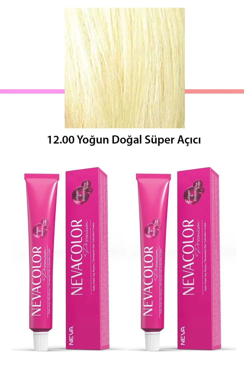 2 li Set Premium 12. 00 Yoğun Doğal Süper Açıcı - Kalıcı Krem Saç Boyası 2 X 50 g Tüp