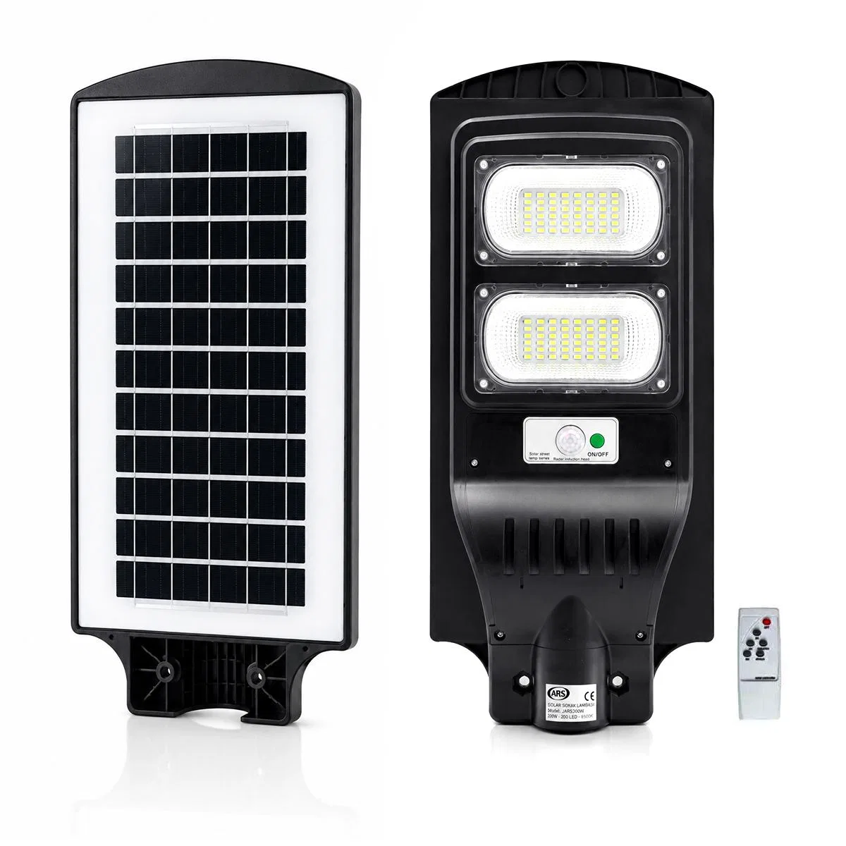 200W 6500K Sensörlü Güneş Enerjili Sokak Lambası görsel 2