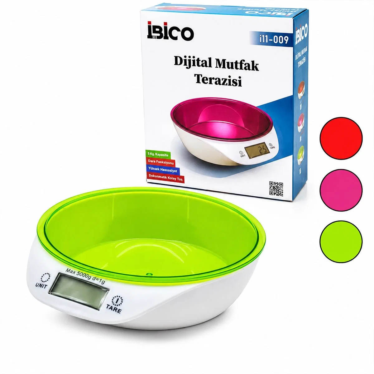 Dijital Kaseli Mutfak Terazisi 5kg/1g (Pilli) görsel 3