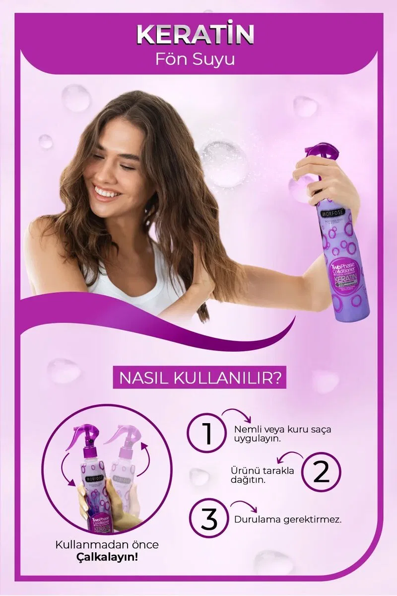Keratin Çift Fazlı Kondisyoner Fön Suyu 400 ML - mrfs görsel 2