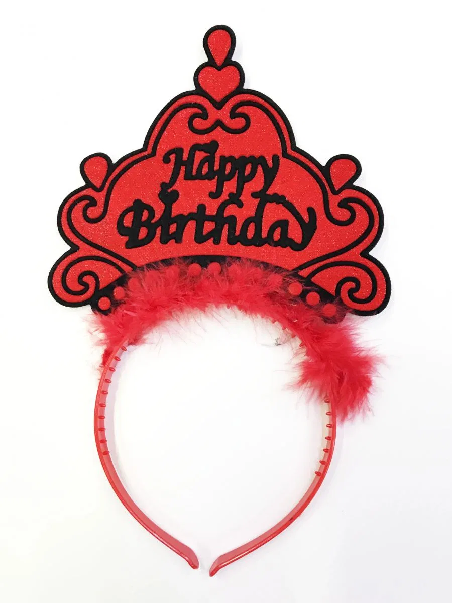 Happy Birthday Yazılı Neon Renk Taç 12 Adet görsel 2