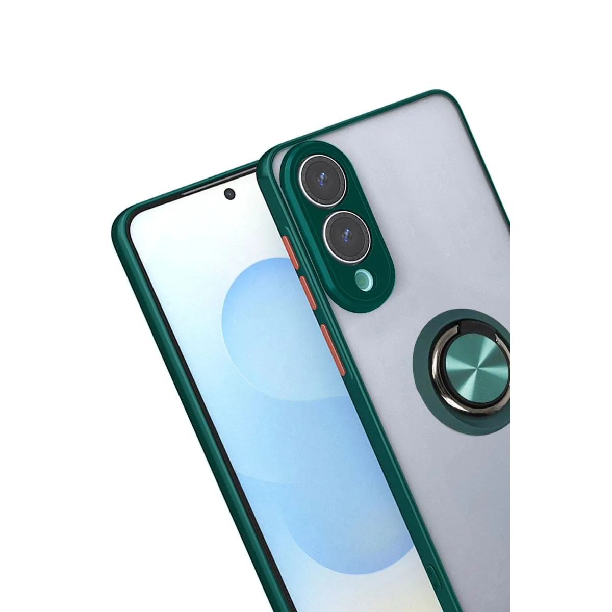 Samsung Galaxy S25 Edge Kılıf Montreal Yüzüklü Silikon Kapak - Yeşil görsel 2