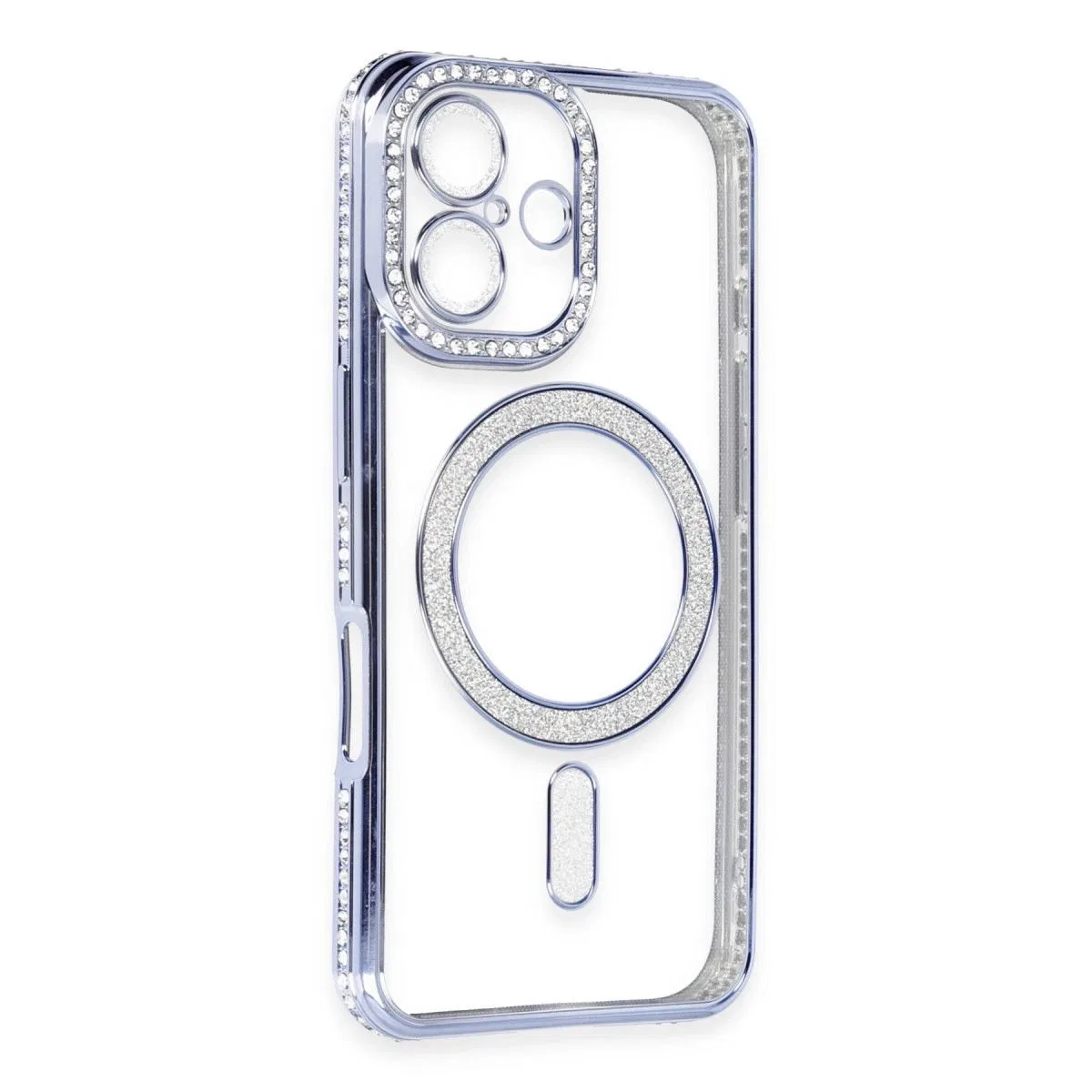 Apple İphone 16 Kılıf Joke Simli Magneticsafe Kılıf - Mavi görsel 3