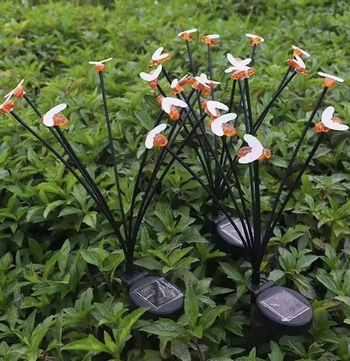 8 Ledli Bal Arısı Solar Bahçe Aydınlatması 2’li Paket görsel 2