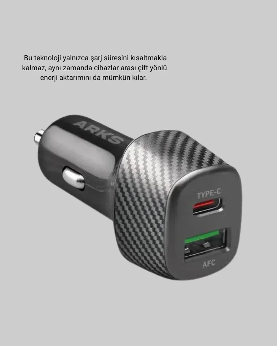 PD Destekli 38W Araç Şarj Başlığı Type-C + USB Çift Çıkış Hızlı Şarj görsel 2