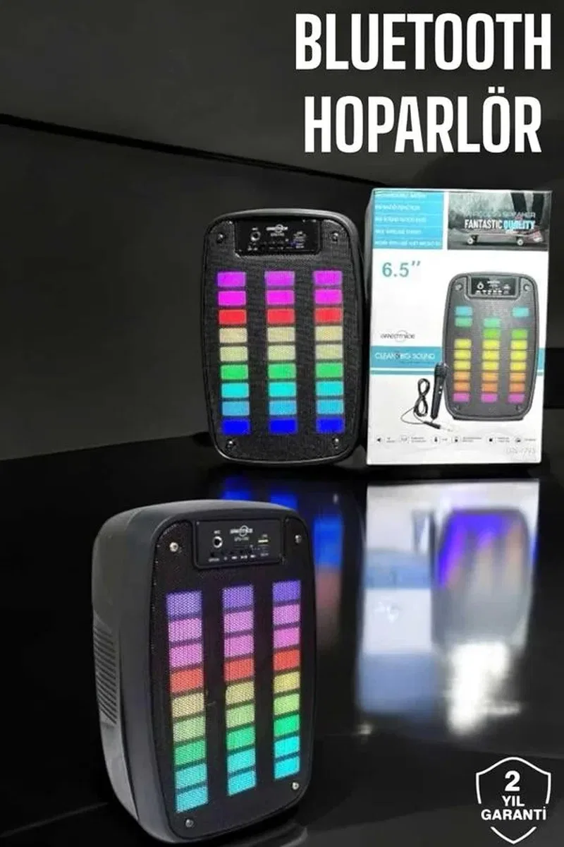 Bluetooth Hoparlör Mikrofonlu Speaker Taşınabilir Şarjlı görsel 2