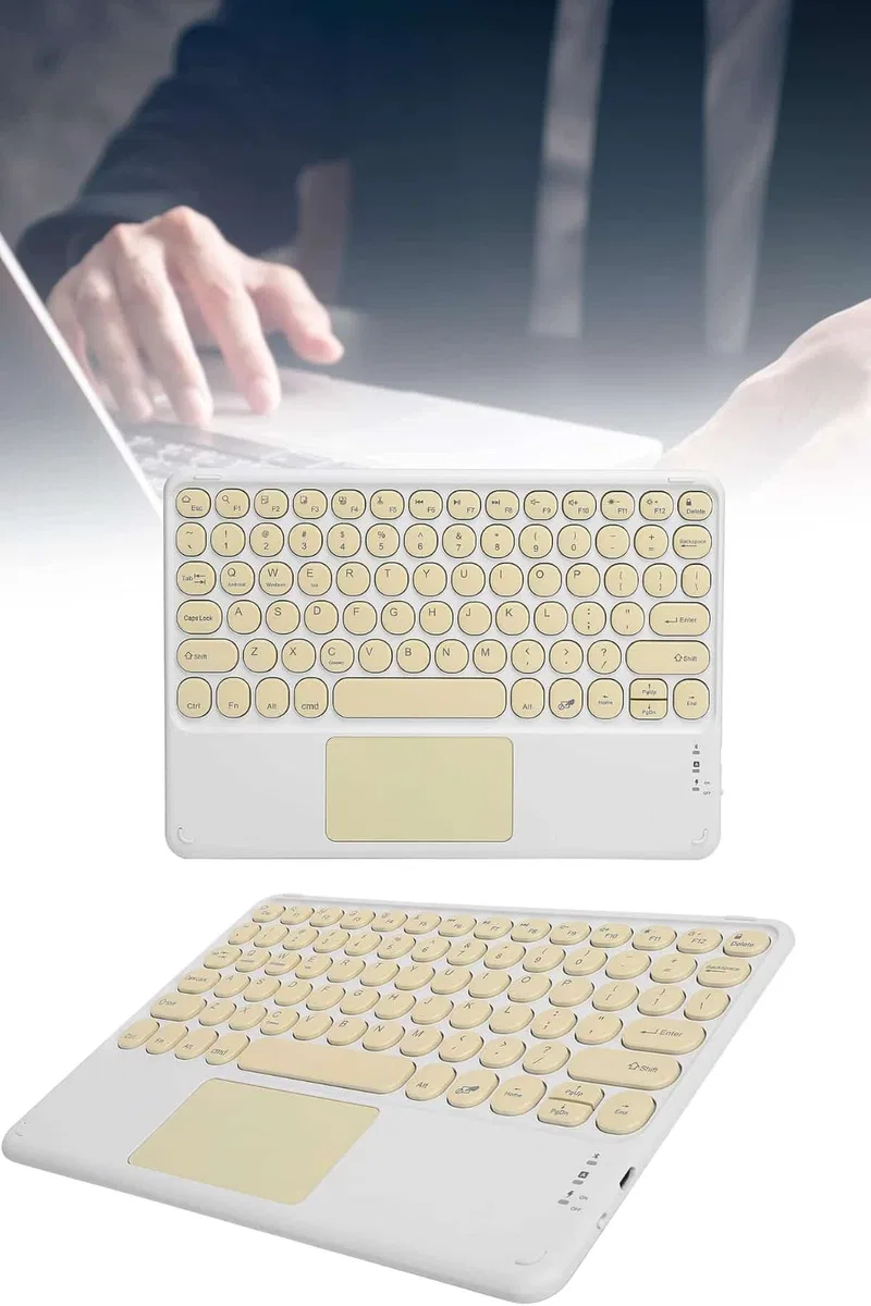 Android ve İOS Uyumlu Bluetooth Klavye Touchpad Slim Kablosuz Wifi Q Klavye görsel 2
