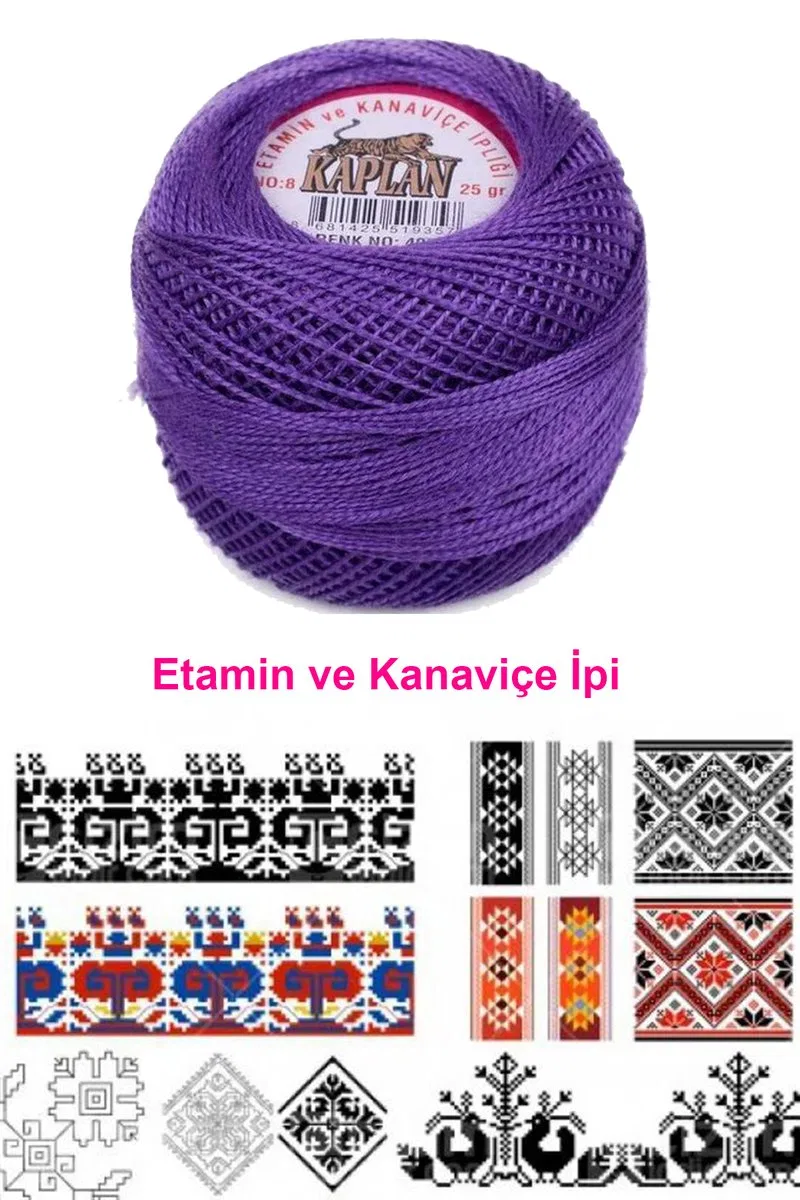 Kaplan Etamin Ve Kanaviçe İpi 8 No Kod/Renk: 495 - Royaleks görsel 2