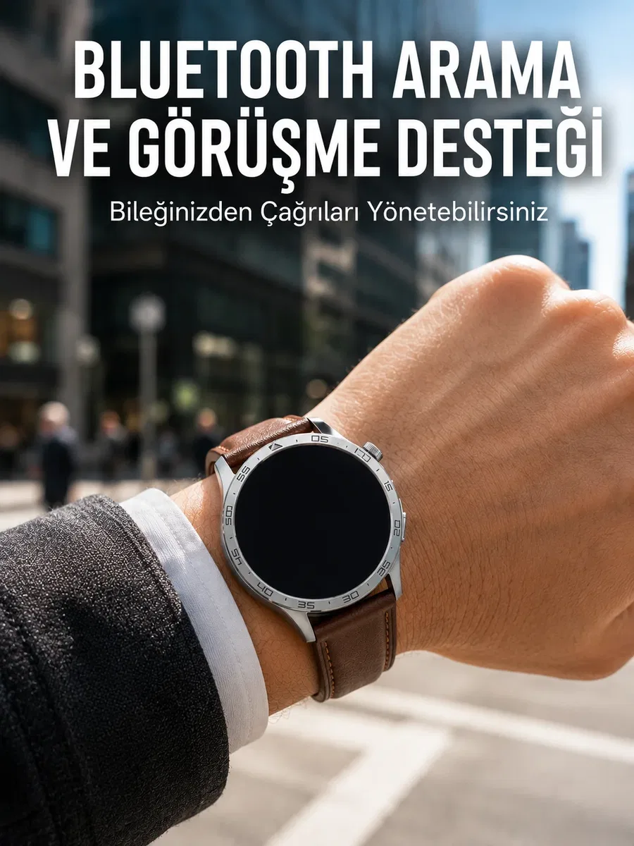 Metal, Deri ve Silikon Kordonlu Çok Fonksiyonlu Akıllı Saat