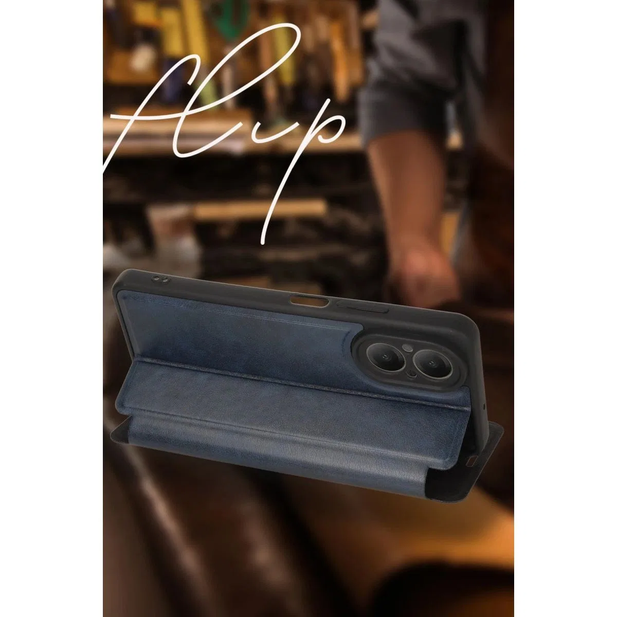 Oppo Reno 11f Kılıf Flip Cover - Kırmızı görsel 4