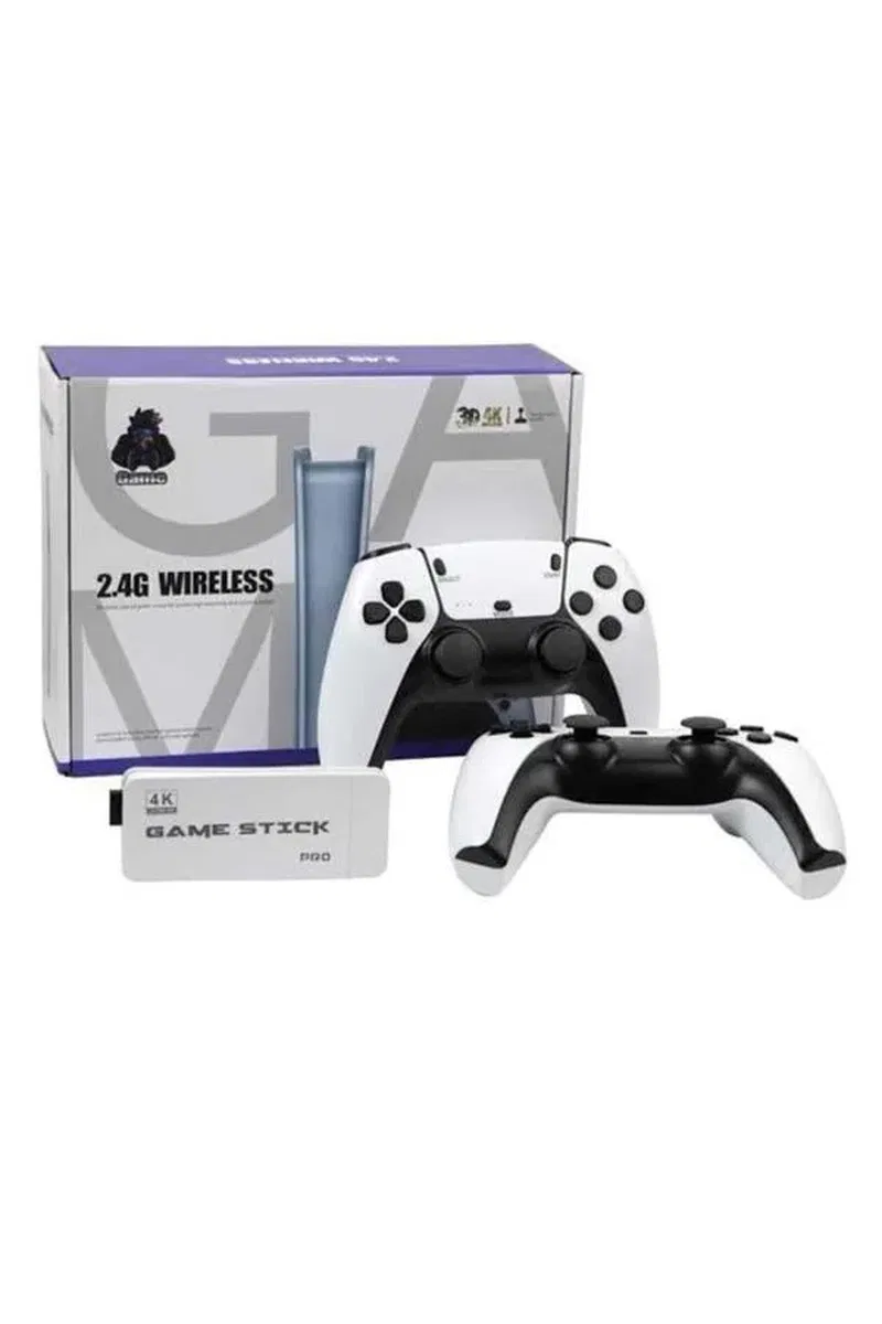 Çift Oyun Kollu 4K HD Ekran Nostaljik 20. 000 Oyunlu Beyaz Game Stick görsel 4