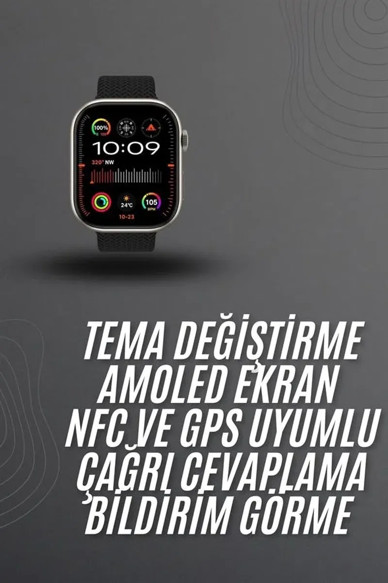 Akıllı saat 2. 02 inch Nabız Ölçer Arama Konuşma Müzik Dinleme