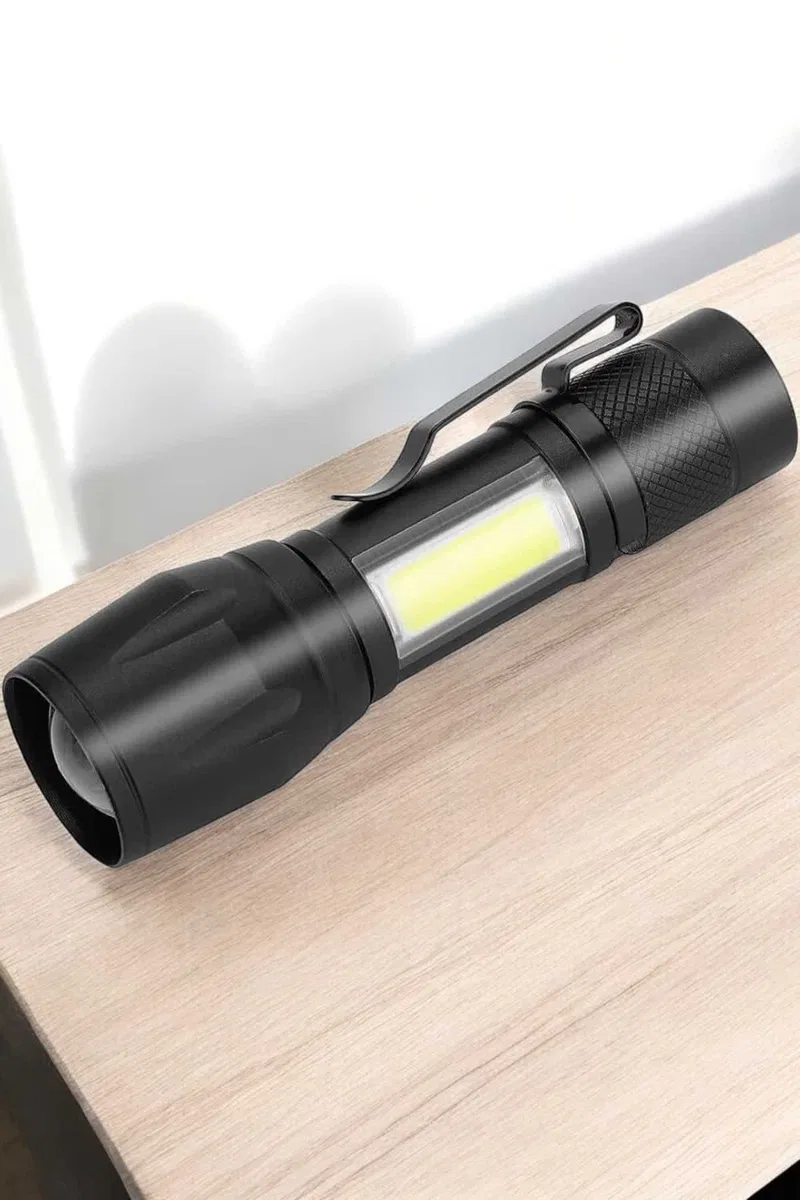 El Feneri Led USB Şarjlı Zoom Mini Led Işık Acil Durum Feneri görsel 4