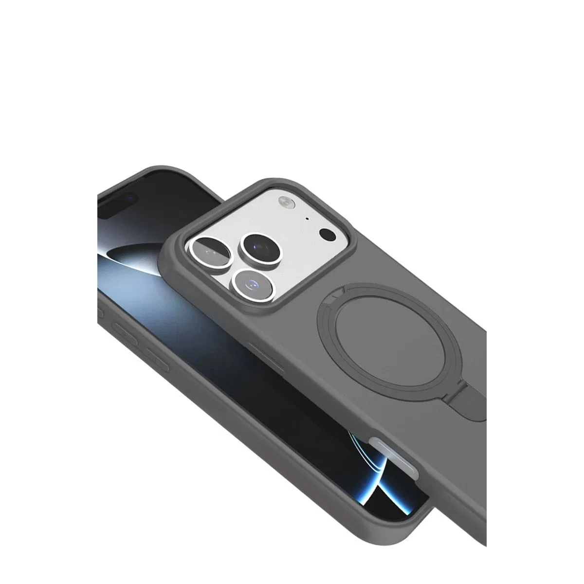 Apple İphone 17 Pro Regal Magsafe Standlı Kapak - Titan Gri görsel 4