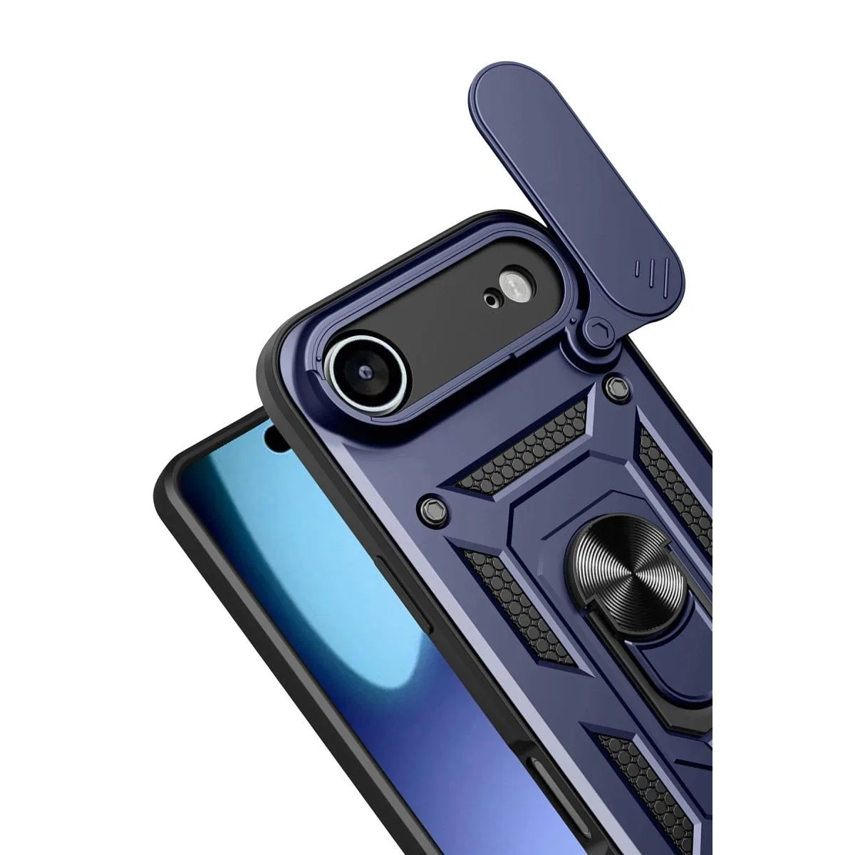 Apple İphone 17 Air Pars Lens Yüzüklü Silikon - Lacivert görsel 3