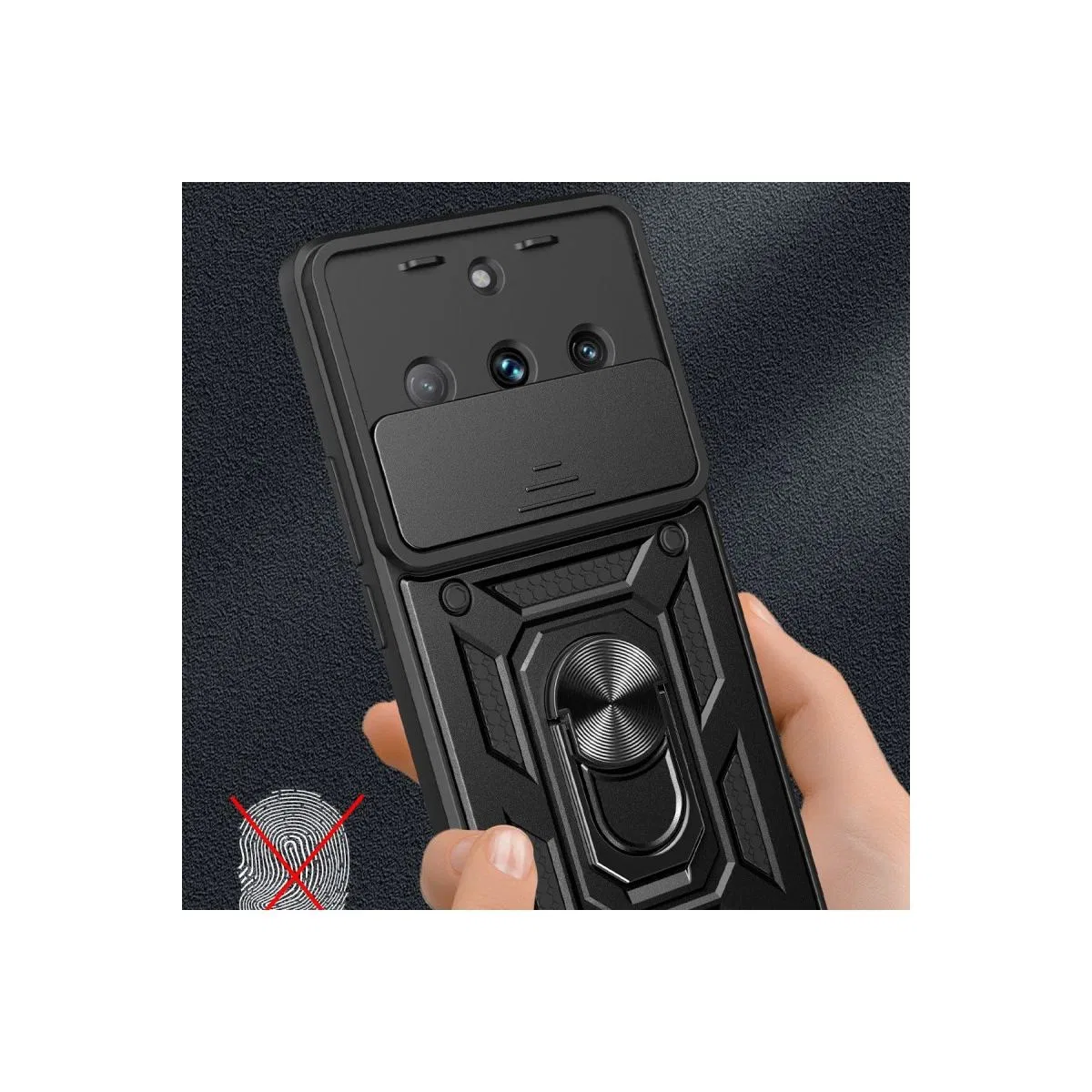 Newface Realme 11 Pro Kılıf Pars Lens Yüzüklü Silikon - Gümüş görsel 2