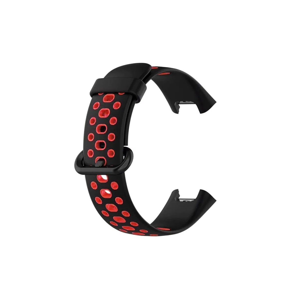 Xiaomi Redmi Watch 2 Spor Delikli Kordon - Siyah-kırmızı görsel 3