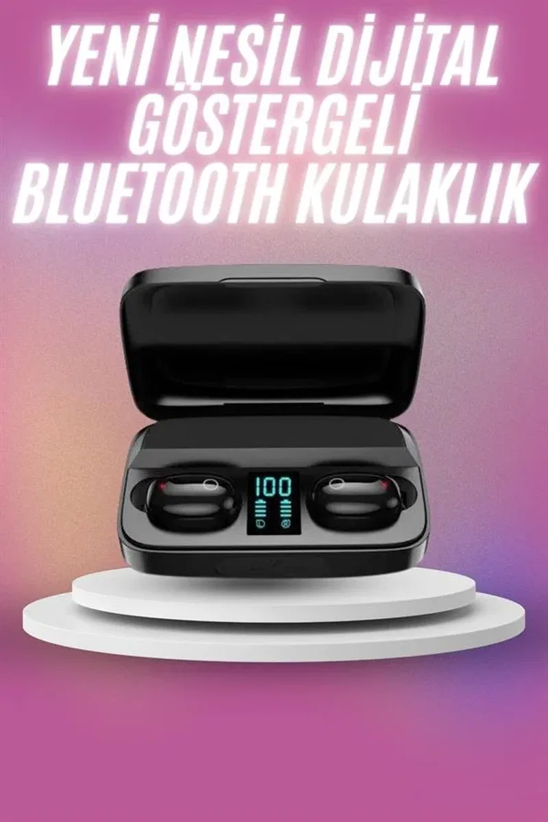 Kablosuz Bluetooth Kulaklık Android ve İOS Uyumlu Led Göstergeli Powerbankli görsel 2