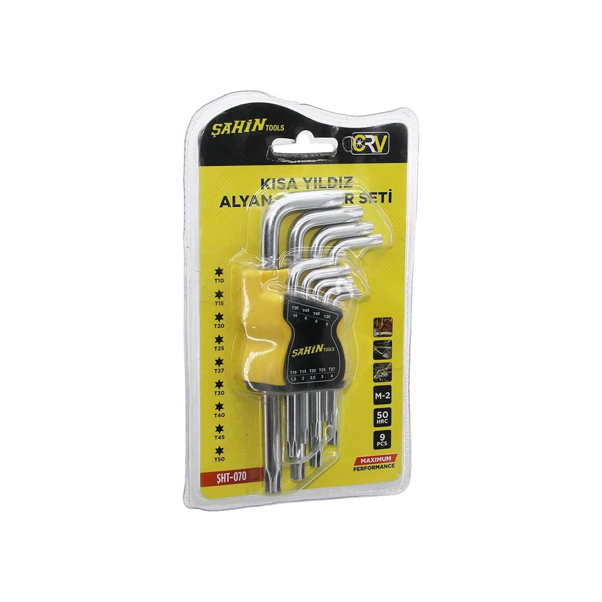 9 Parça Kısa Yıldız (Torx) Alyan Anahtar Seti görsel 2