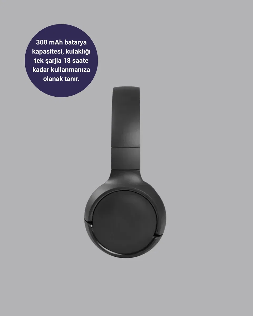 Kablosuz Bluetooth Kulaklık 5. 0 18 Saat Kullanım Dinamik Sürücü Siyah Yeni Nesil görsel 3