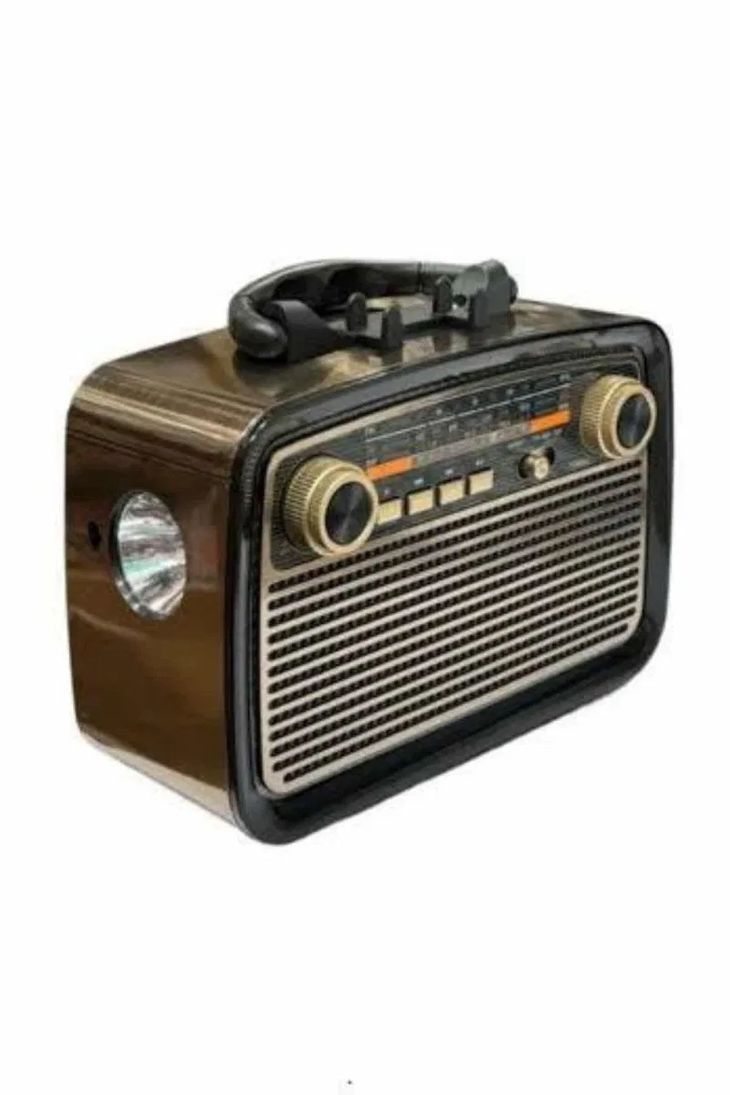 Nostalji Radyo Bluetooth Hoparlör Usb-sd Kart Giriş Led Fener Işıklı Bataryalı Pilli Yeni Nesil görsel 2