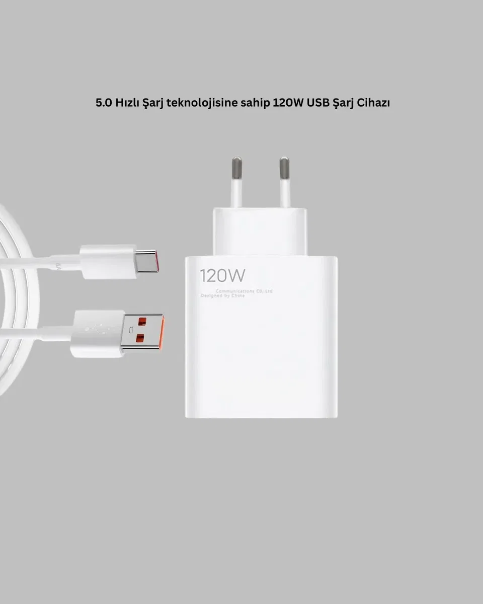 120 Watt Type C Şarj Başlığı Poco X3 X4 X5 Pro Uyumlu görsel 3