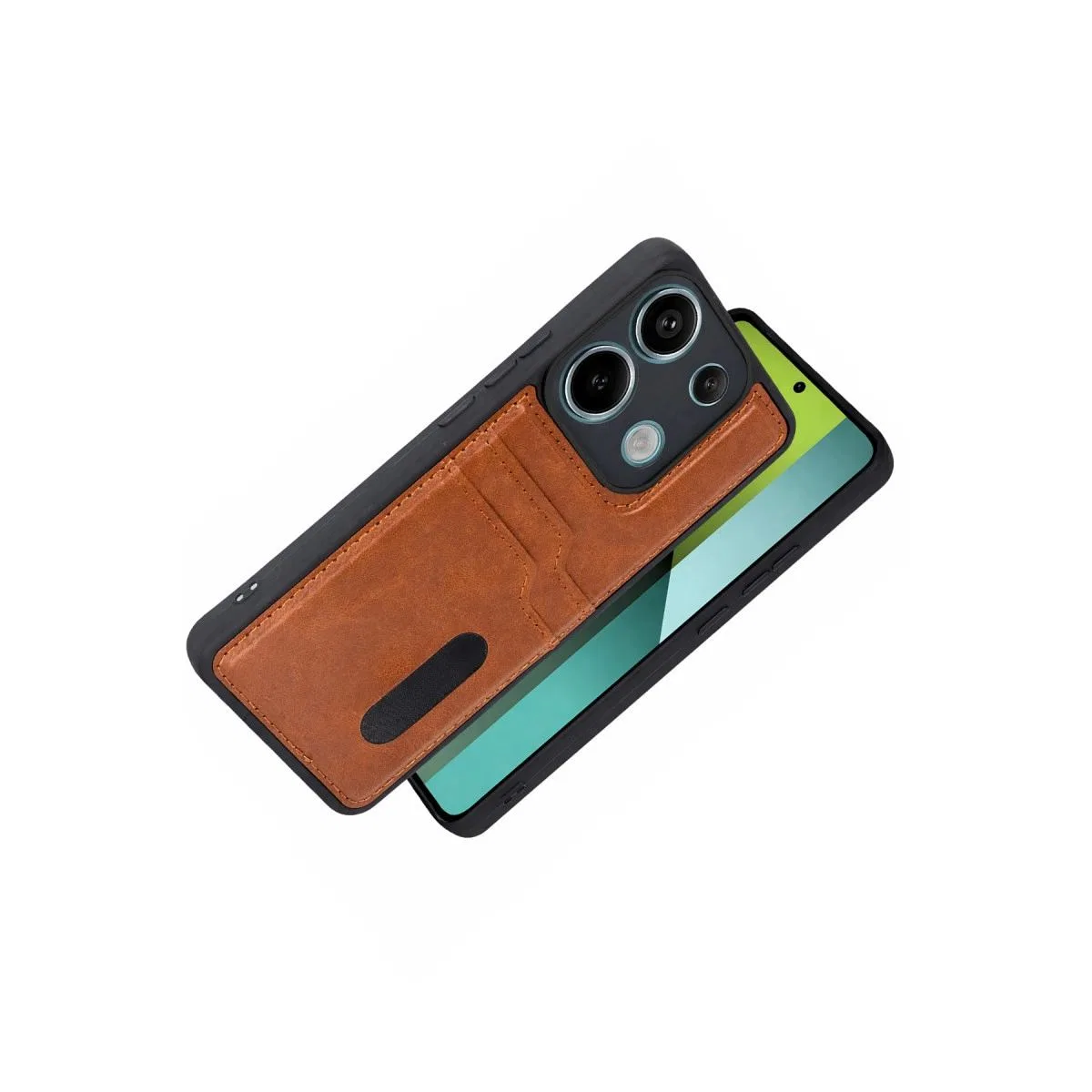 Xiaomi Redmi 15c 4g Sara Kartvizitli Deri Kılıf - Taba görsel 2