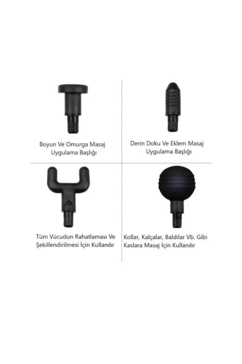Darbeli Titreşimli Tabanca Masaj Aleti Kas Rahatlatıcı 4 Başlıklı Şarjlı Göbek Eritme Cihazı Zayıflama Ve Selülit Giderme görsel 5
