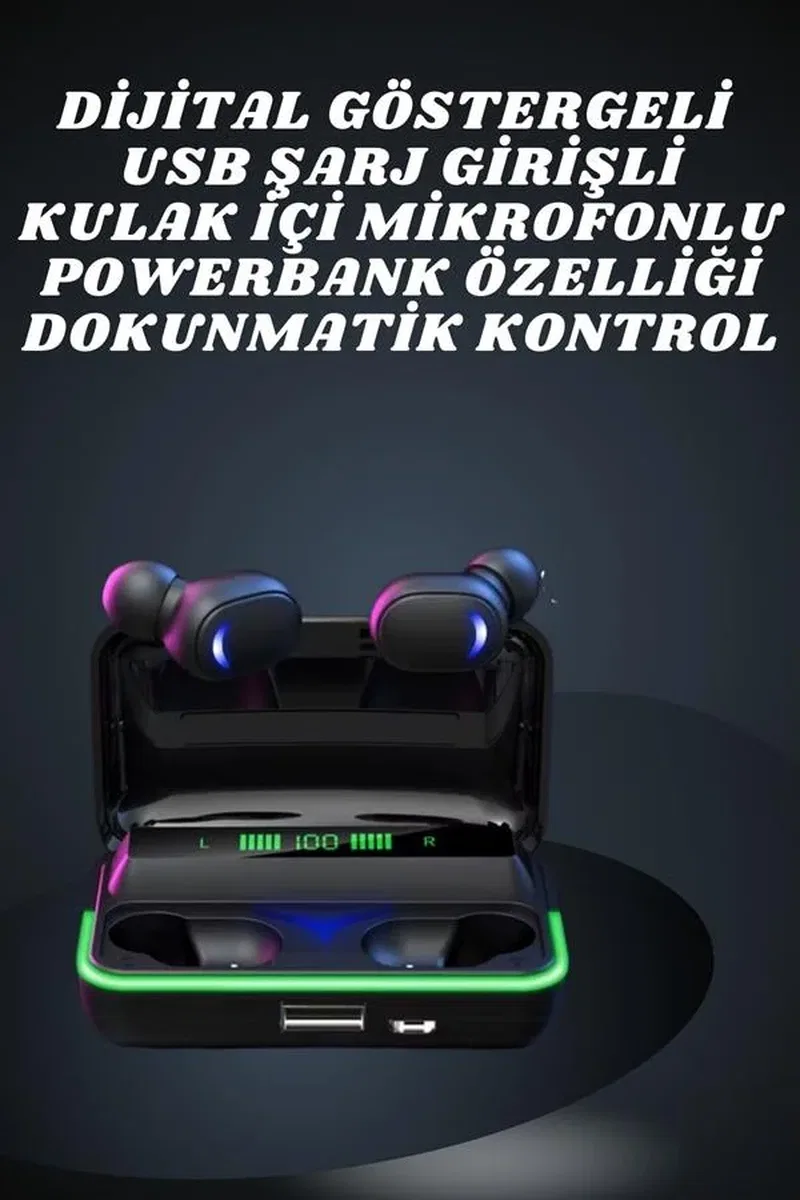 İkili Bluetooth Kulaklık Dijital Göstergeli Uzun Pil Ömrü Yüksek Ses Kaliteli Yeni Nesil görsel 3