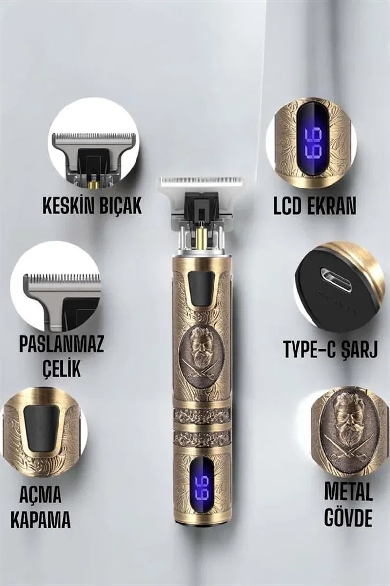 Çizik Tıraş Makinesi Şarjlı Paslanmaz Çelik Bıçaklı Uzun Ömürlü görsel 3