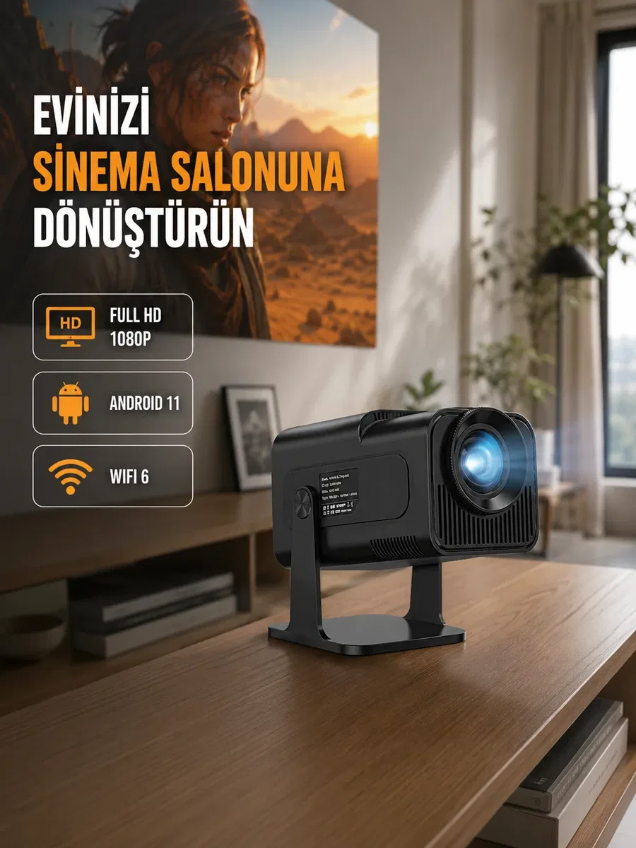 1. 5 KG Ağırlığında, 4500 Retro Oyunlu Multimedya Projektör Yeni Nesil