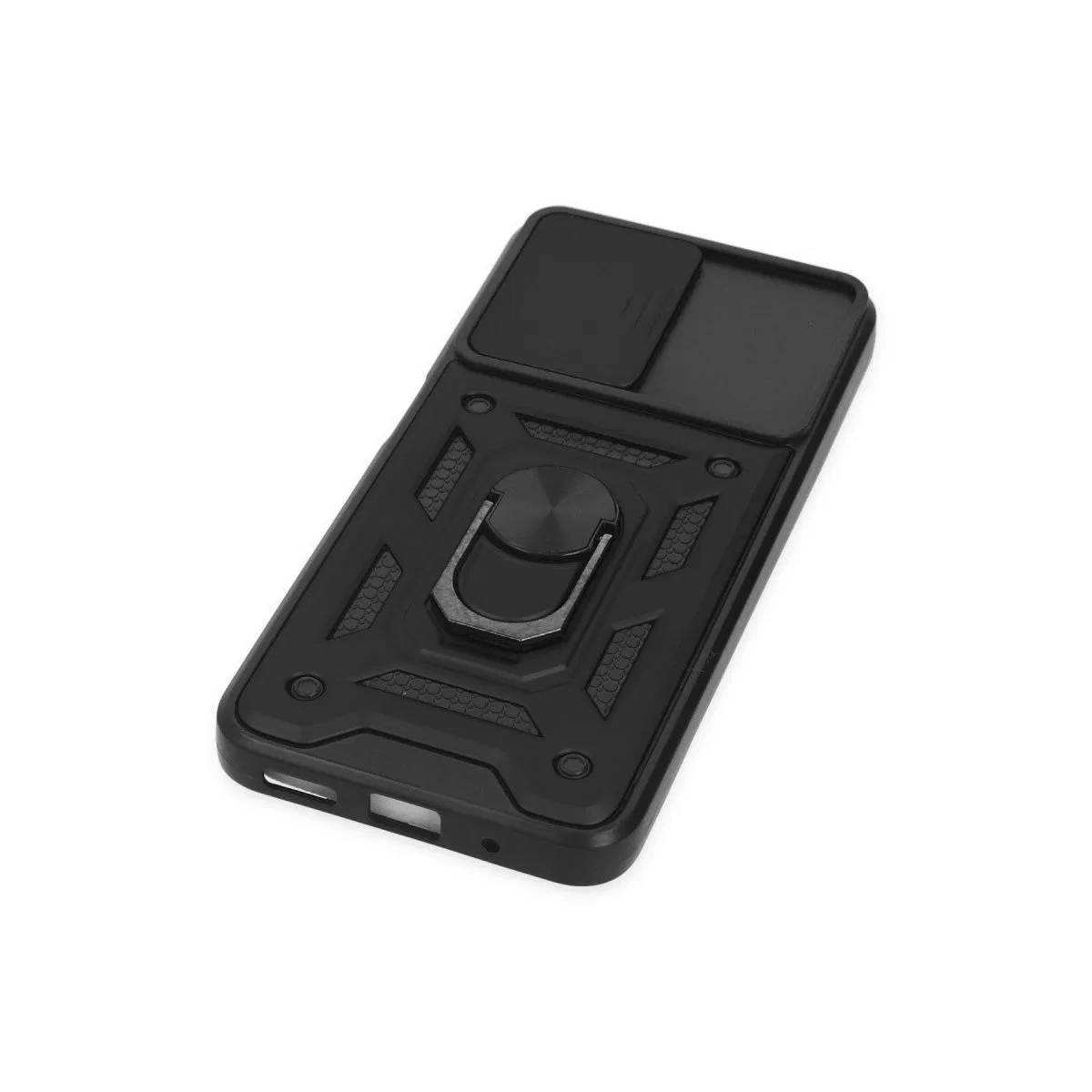 Xiaomi Poco M5 Kılıf Pars Lens Yüzüklü Silikon - Siyah görsel 5