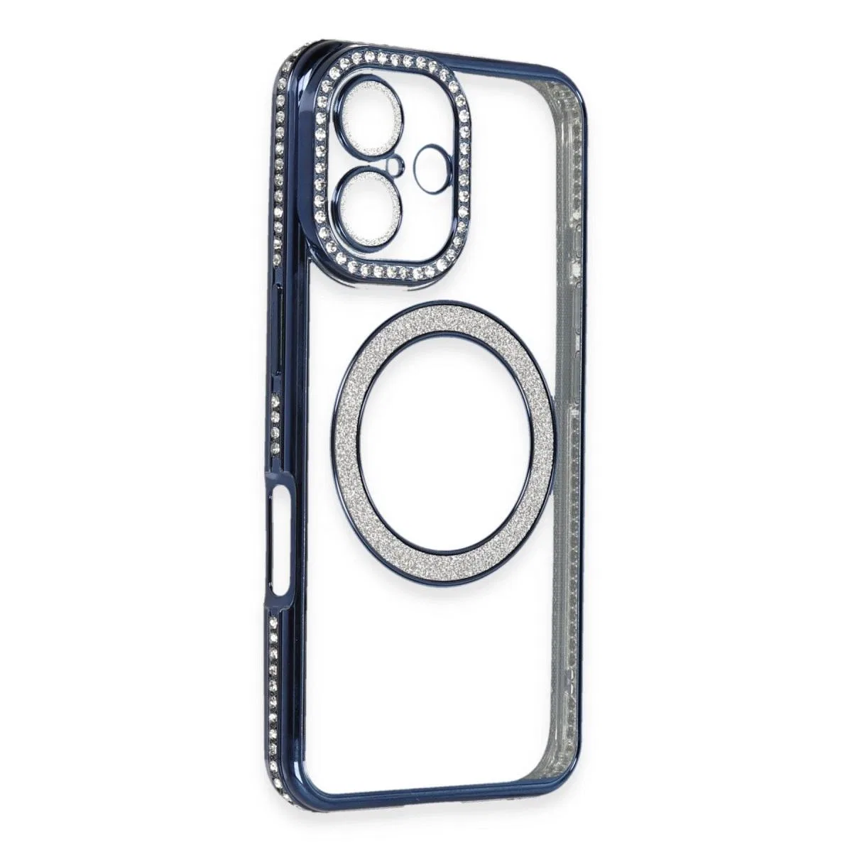 Apple İphone 16 Kılıf Joke Simli Magneticsafe Kılıf - Lacivert görsel 2
