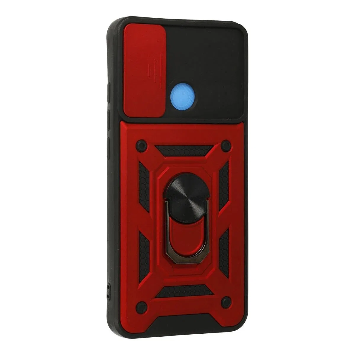 Xiaomi Redmi 9c Kılıf Pars Lens Yüzüklü Silikon - Kırmızı görsel 2