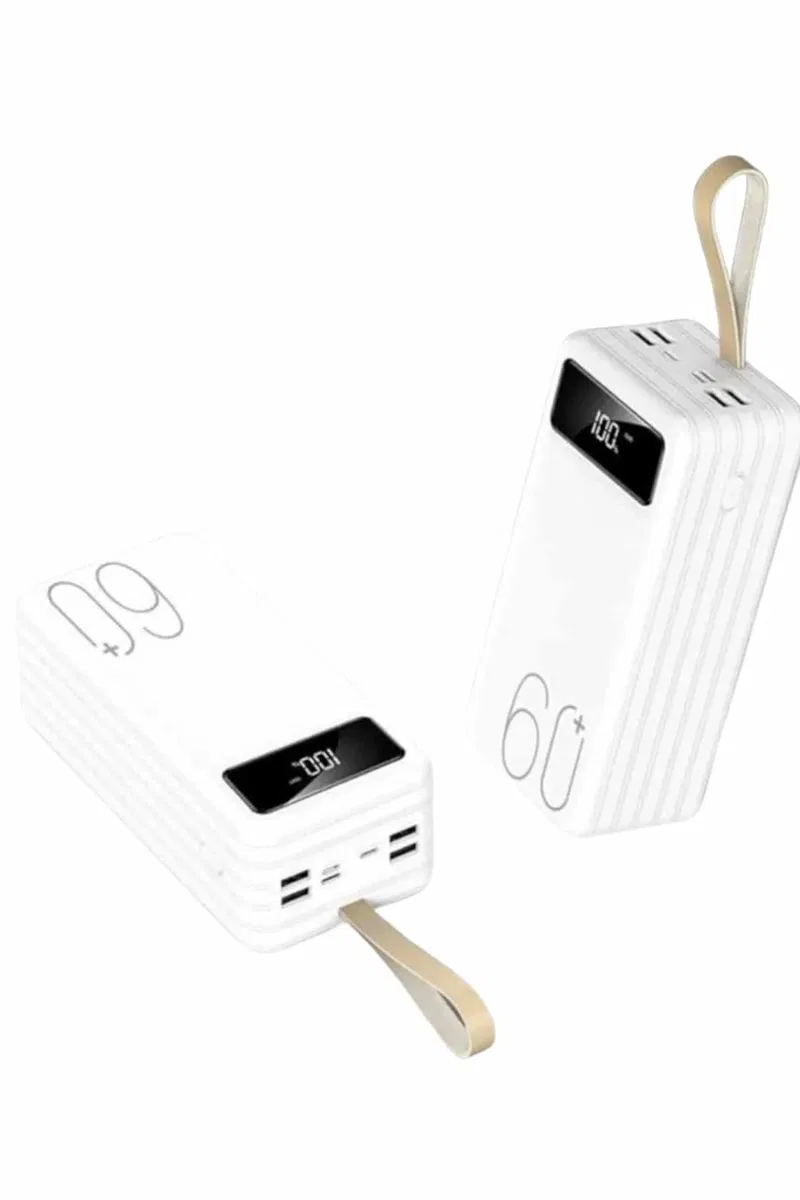 Powerbank 60. 000 Mah Taşınabilir Şarj Hızlı El Fenerli Dijital Göstergeli Yeni Nesil görsel 2